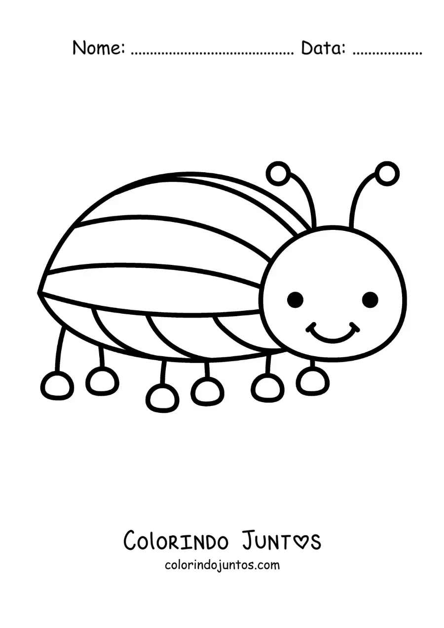 Desenho para colorir de besouro infantil fácil
