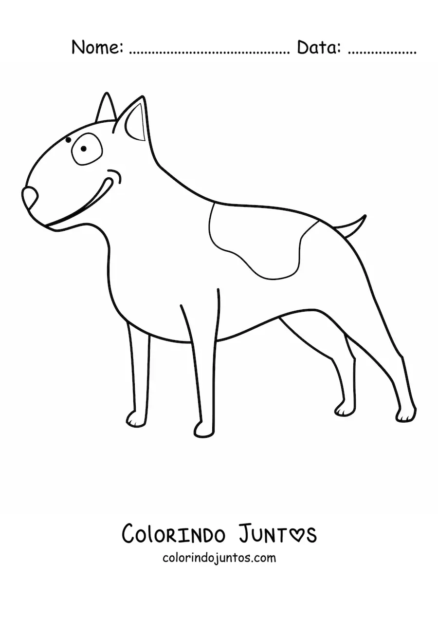 Desenho para colorir de um bull terrier