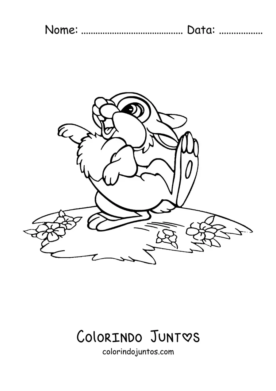 Desenho para colorir de Tambor, o coelho