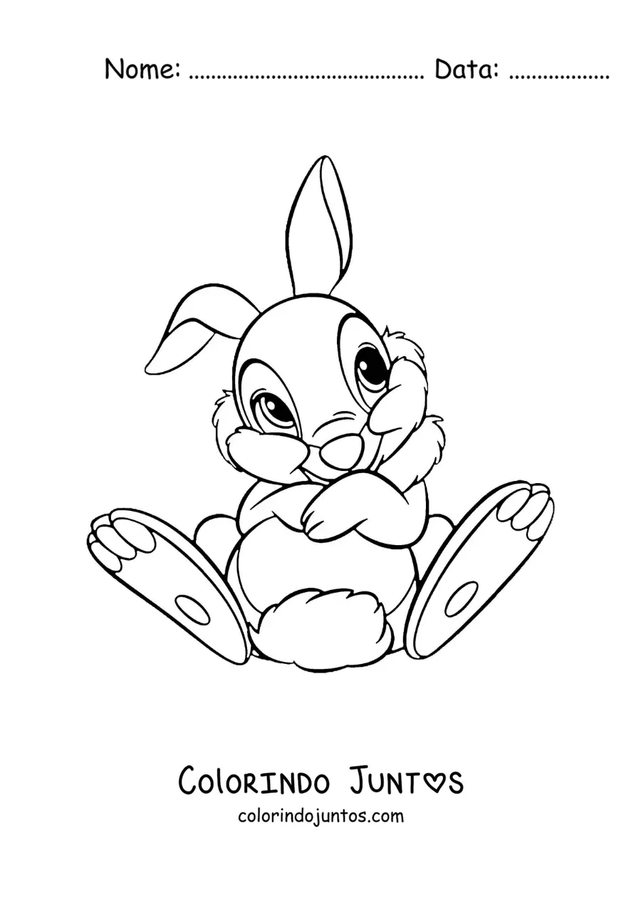 Desenho para colorir de Tambor, o coelho amigo do Bambi