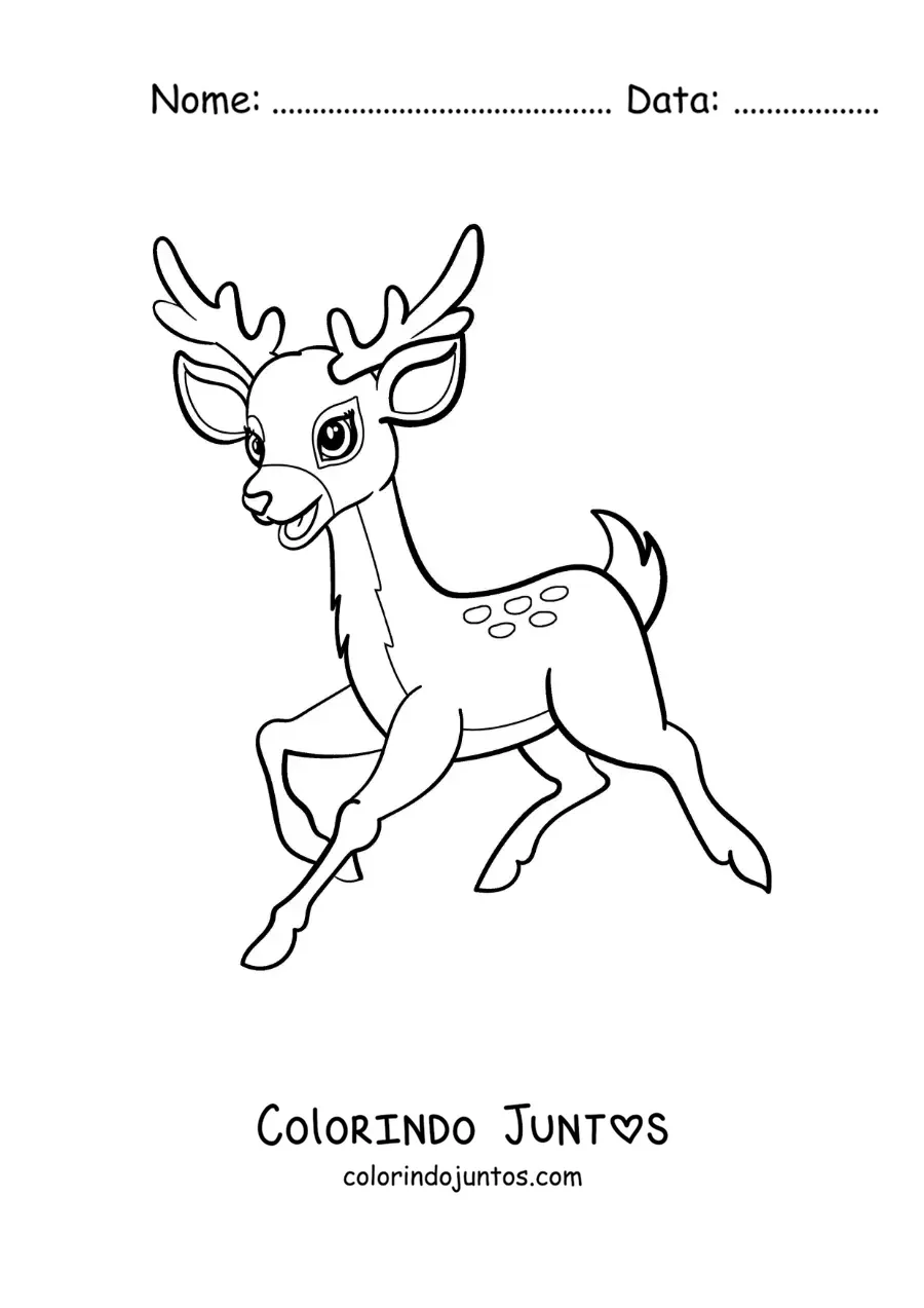 Desenho para colorir de Bambi animado