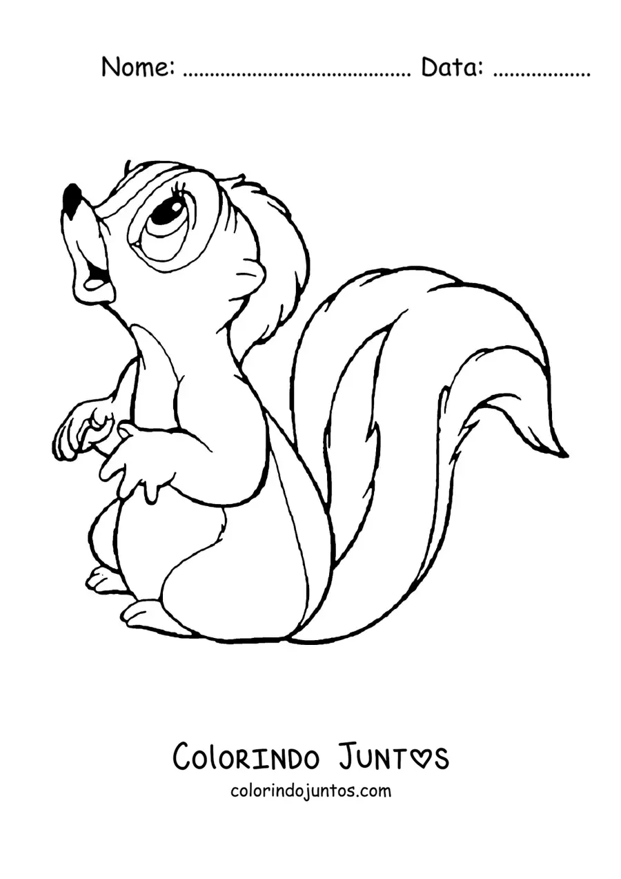 Desenho para colorir de Flor, o gambá animado