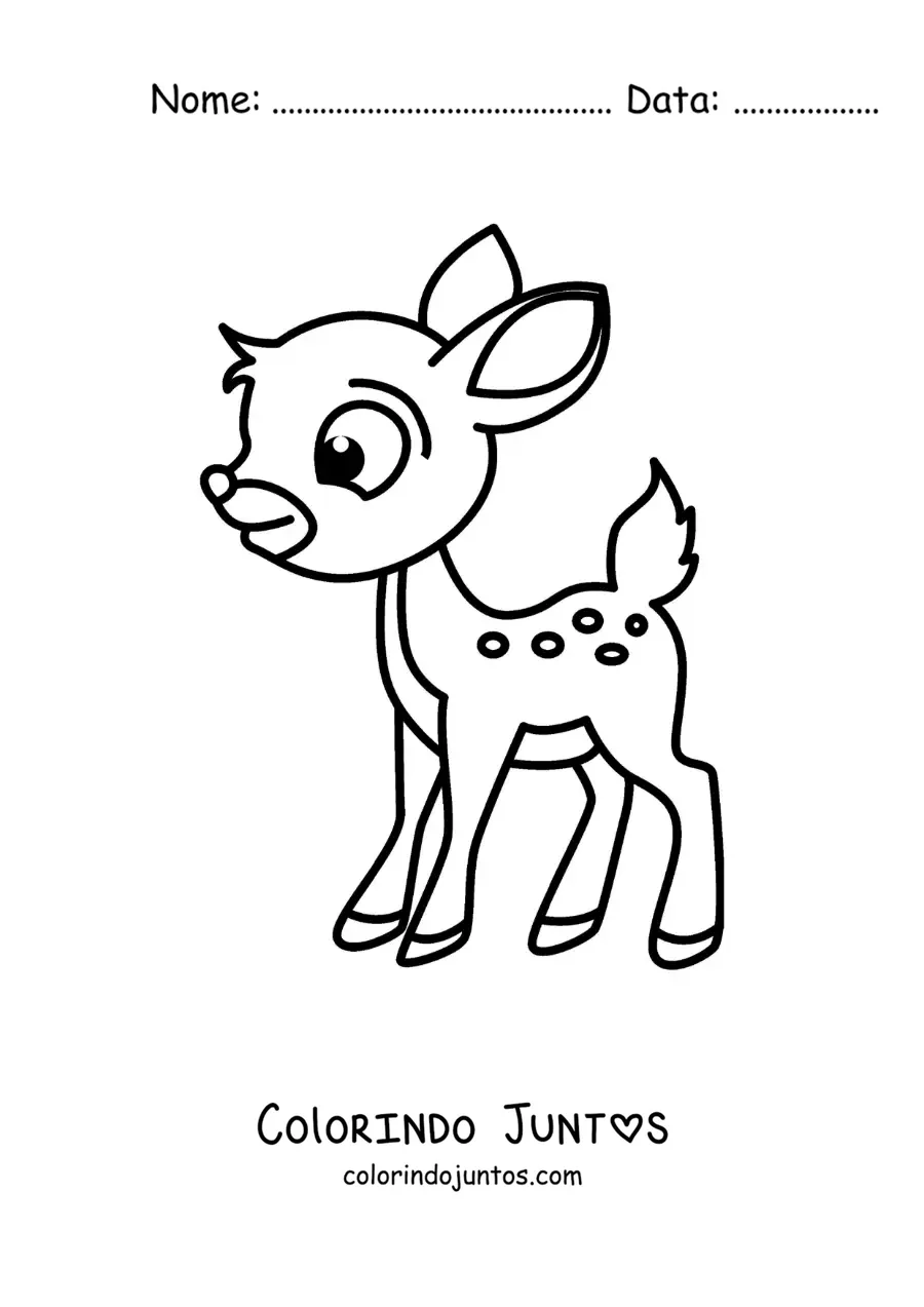 Desenho para colorir de Bambi fácil