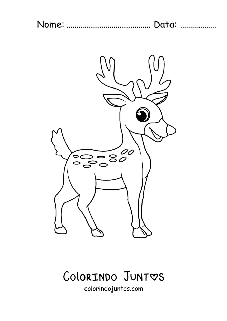 Desenho para colorir de Bambi animado fácil