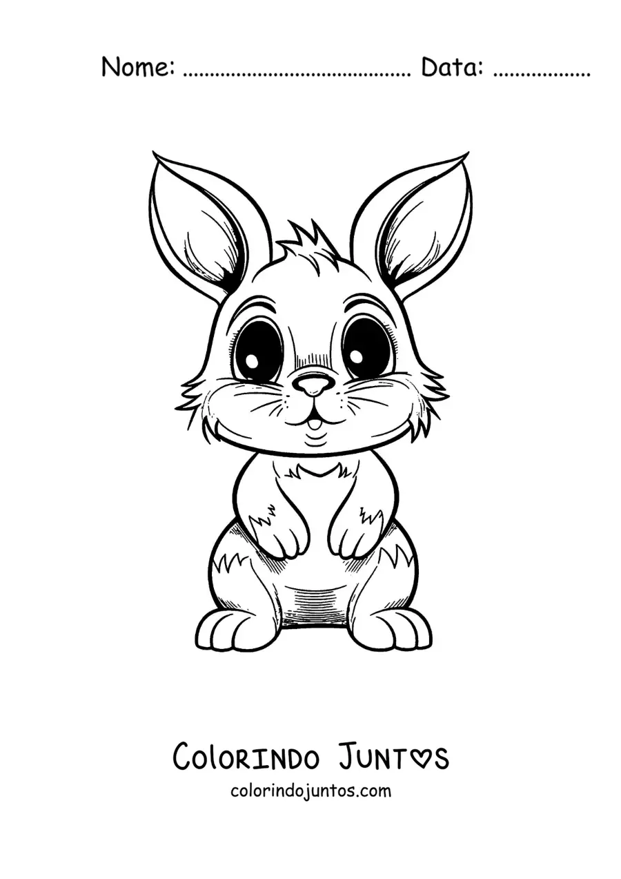 Desenho para colorir de Tambor, o coelho kawaii grande