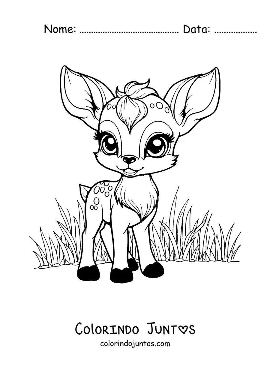 Desenho para colorir de Falina kawaii animada