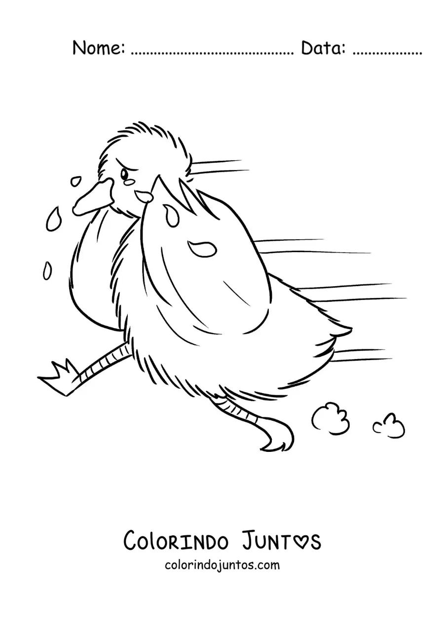 Desenho para colorir do Patinho Feio chorando