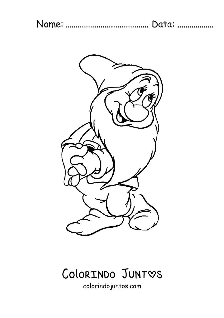 Desenho para colorir do anão Dengoso animado