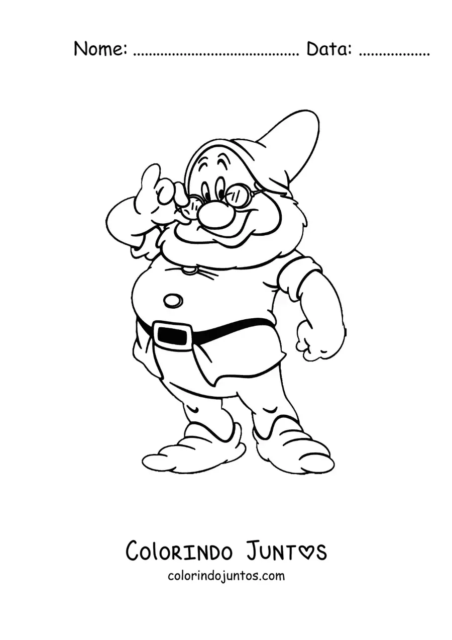 Desenho para colorir do anão Mestre animado