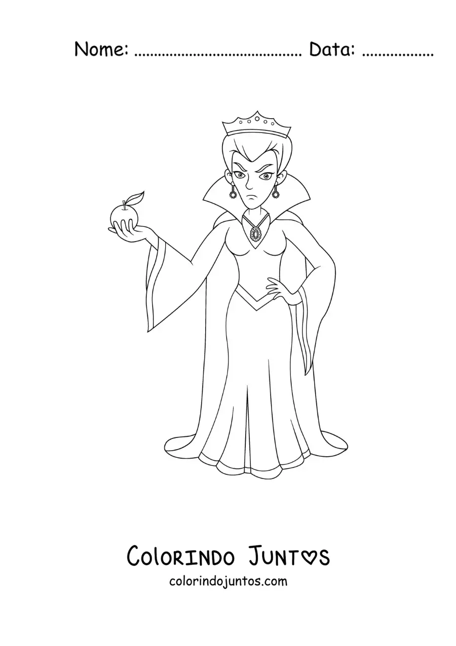 Desenho para colorir da rainha má de Branca de Neve