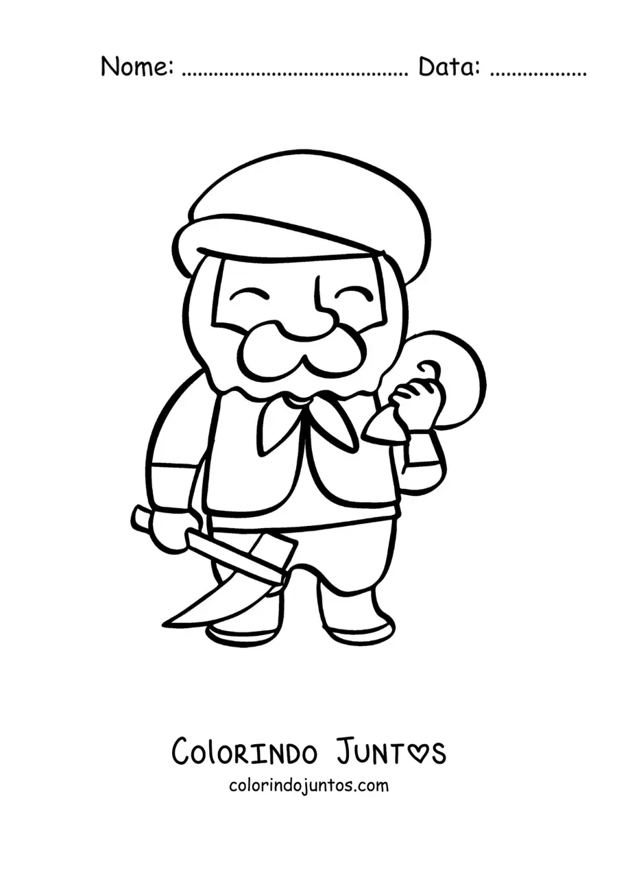Desenho para colorir de um dos 7 anões de Branca de Neve