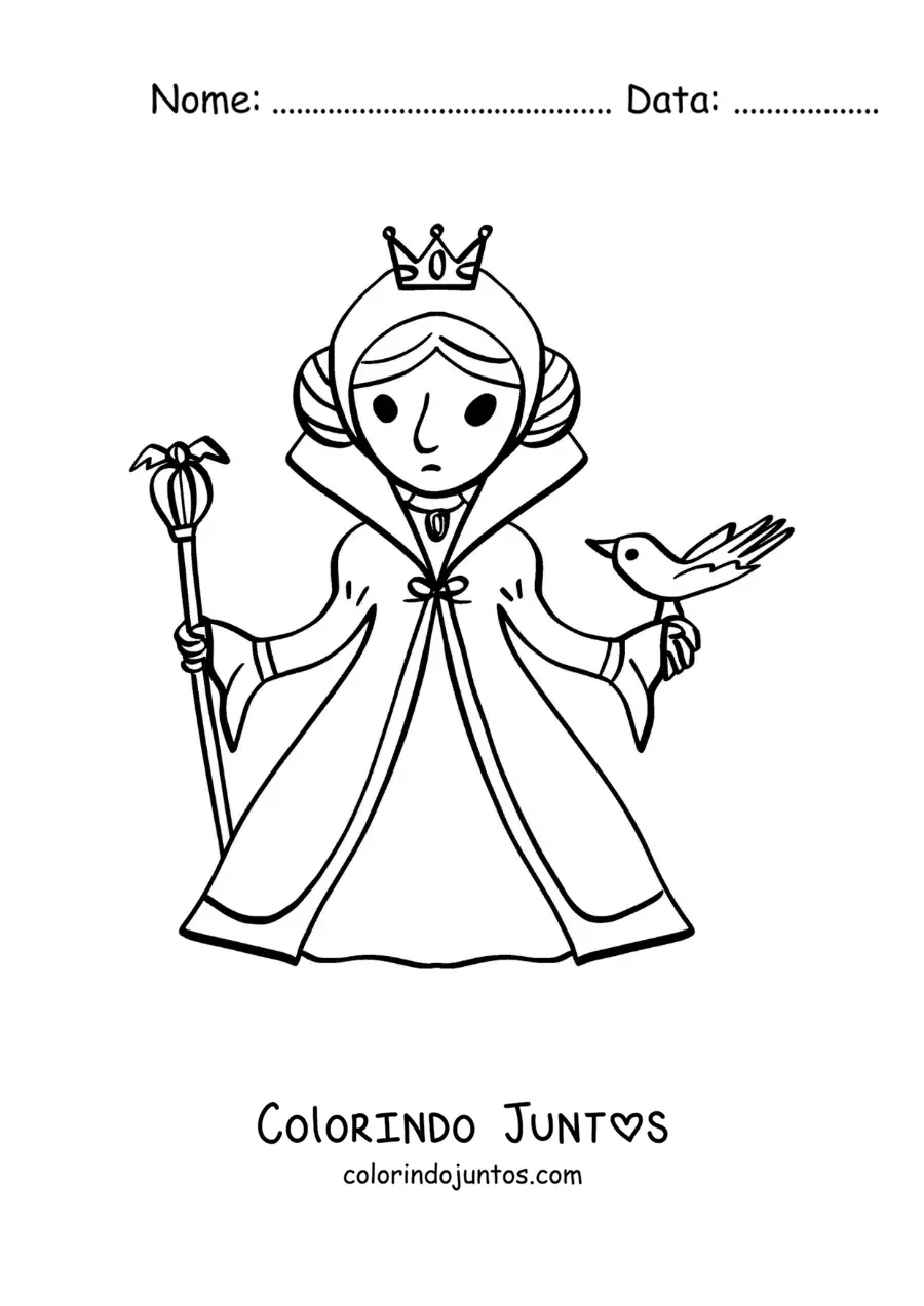 Desenho para colorir da rainha má de Branca de Neve animada