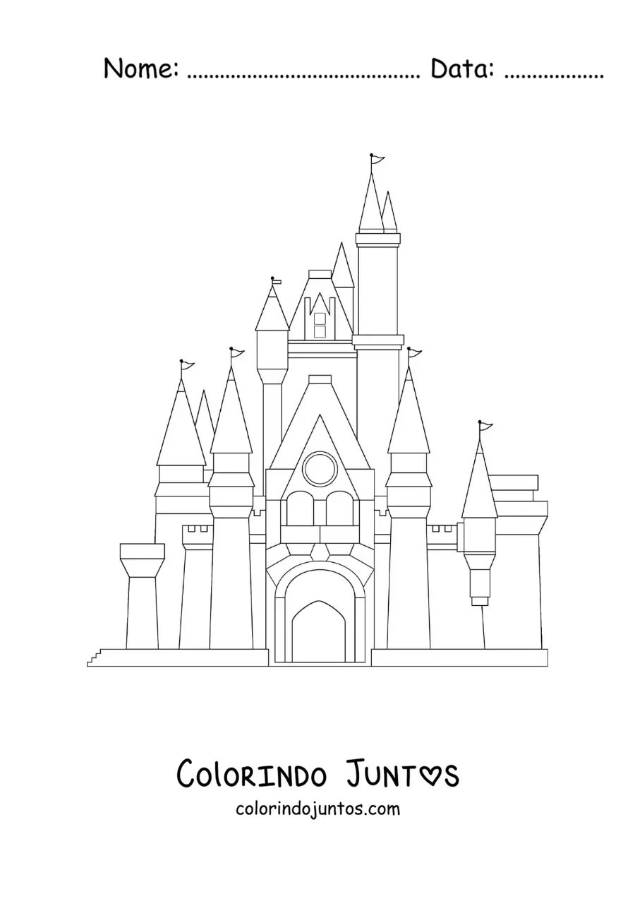 Desenho para colorir do castelo da Cinderela
