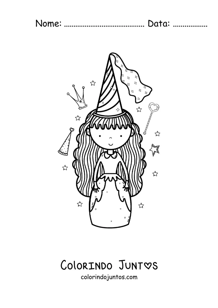 Desenho para colorir da fada madrinha da Cinderela