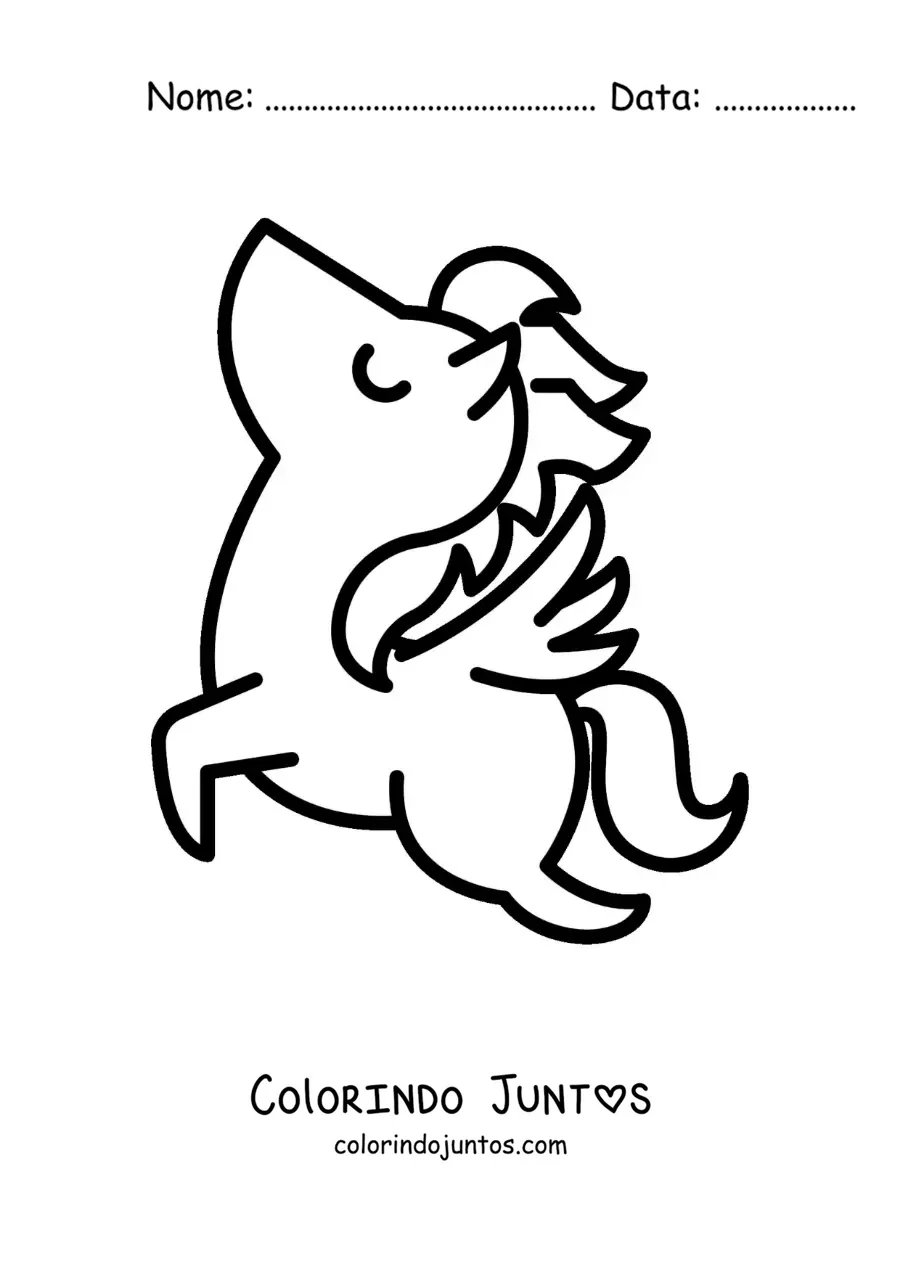 Desenho para colorir de Pégaso animado fácil