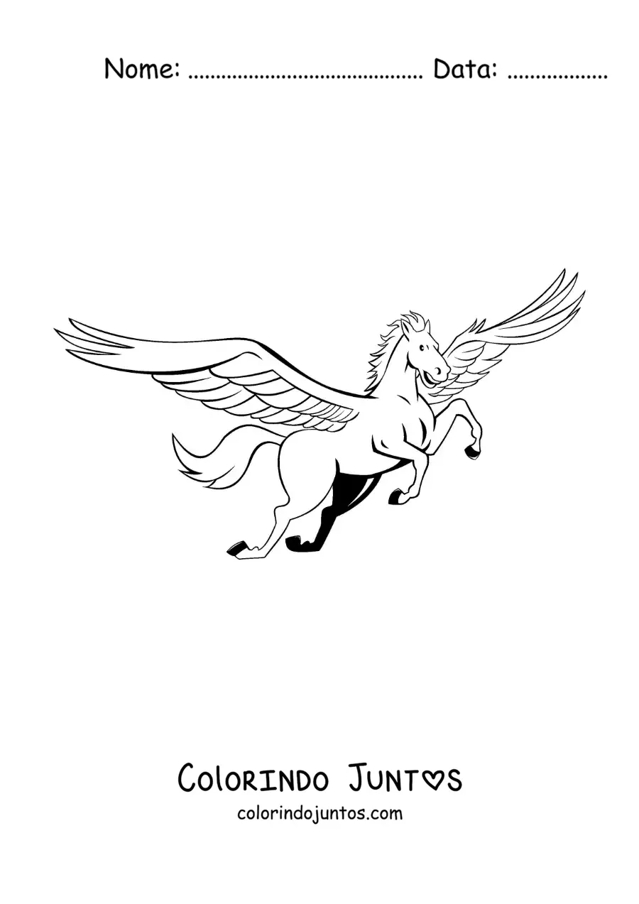 Desenho para colorir de Pégaso alado da mitologia