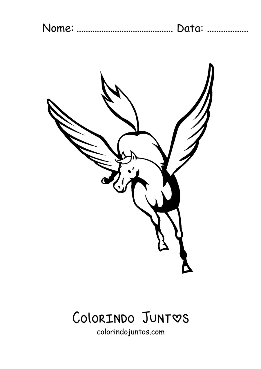 Desenho para colorir de Pégaso voando