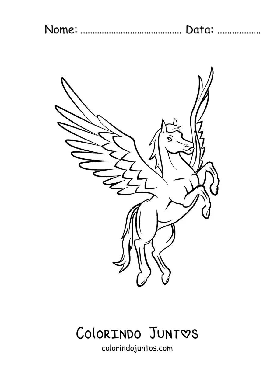 Desenho para colorir de Pégaso em duas patas