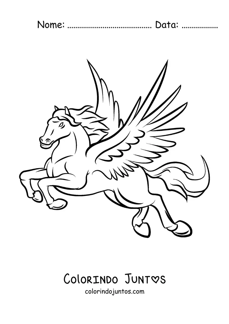 Desenho para colorir de Pégaso da mitologia grega