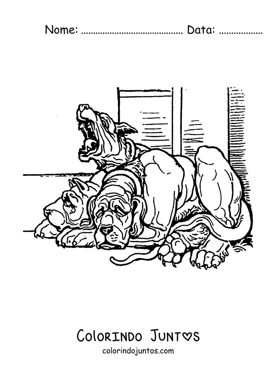 Desenho para colorir de Cérbero realista
