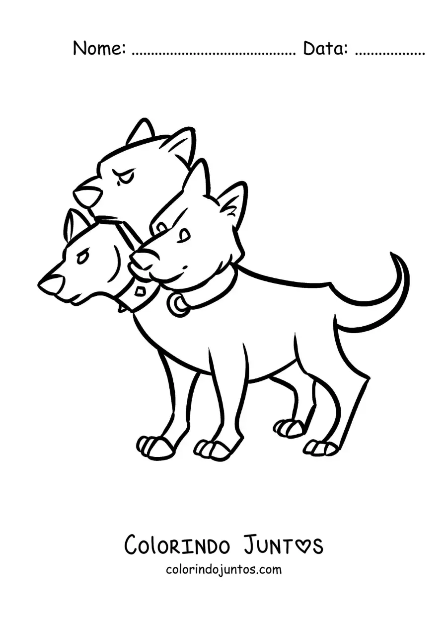 Desenho para colorir de Cérbero animado