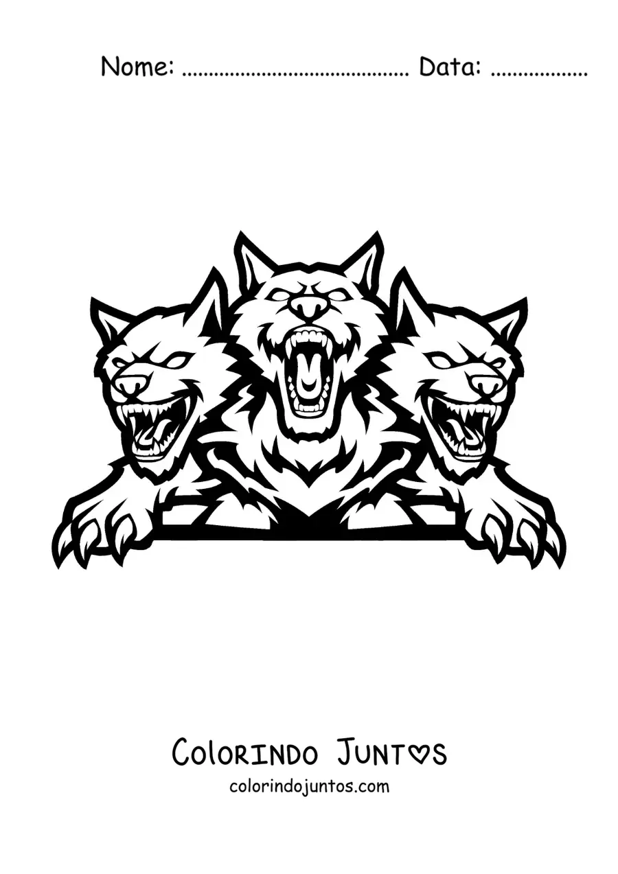 Desenho para colorir de Cérbero monstruoso