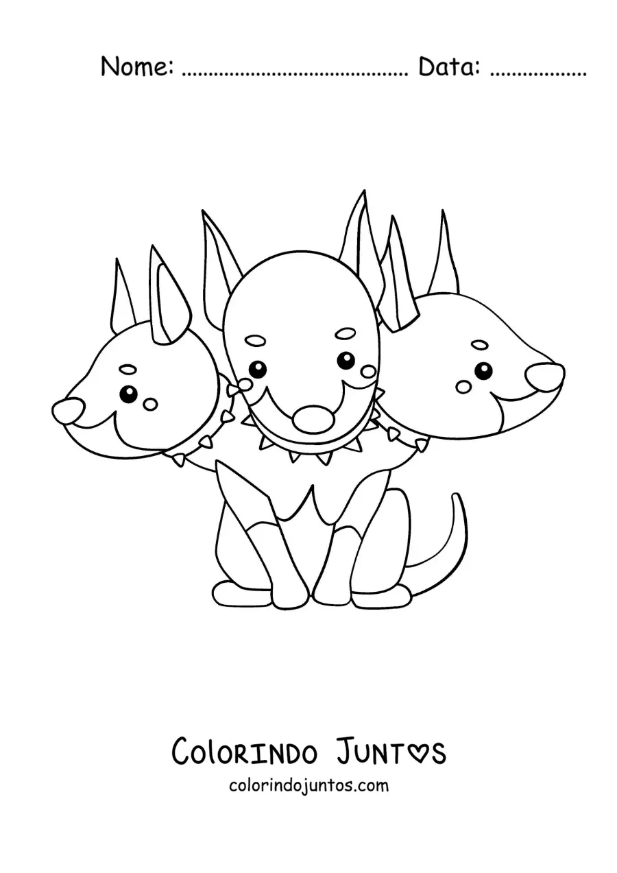 Desenho para colorir de Cérbero animado
