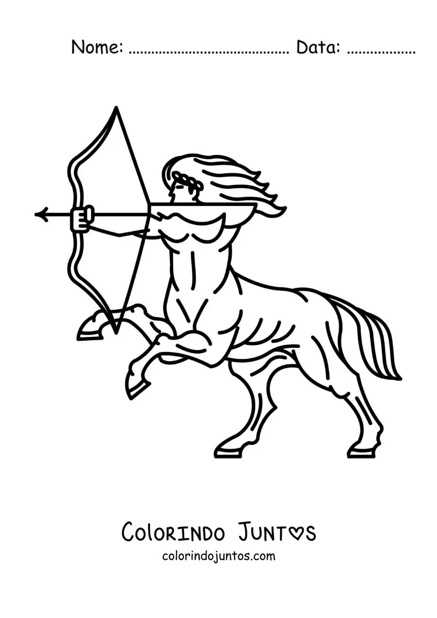 Desenho para colorir de centauro guerreiro