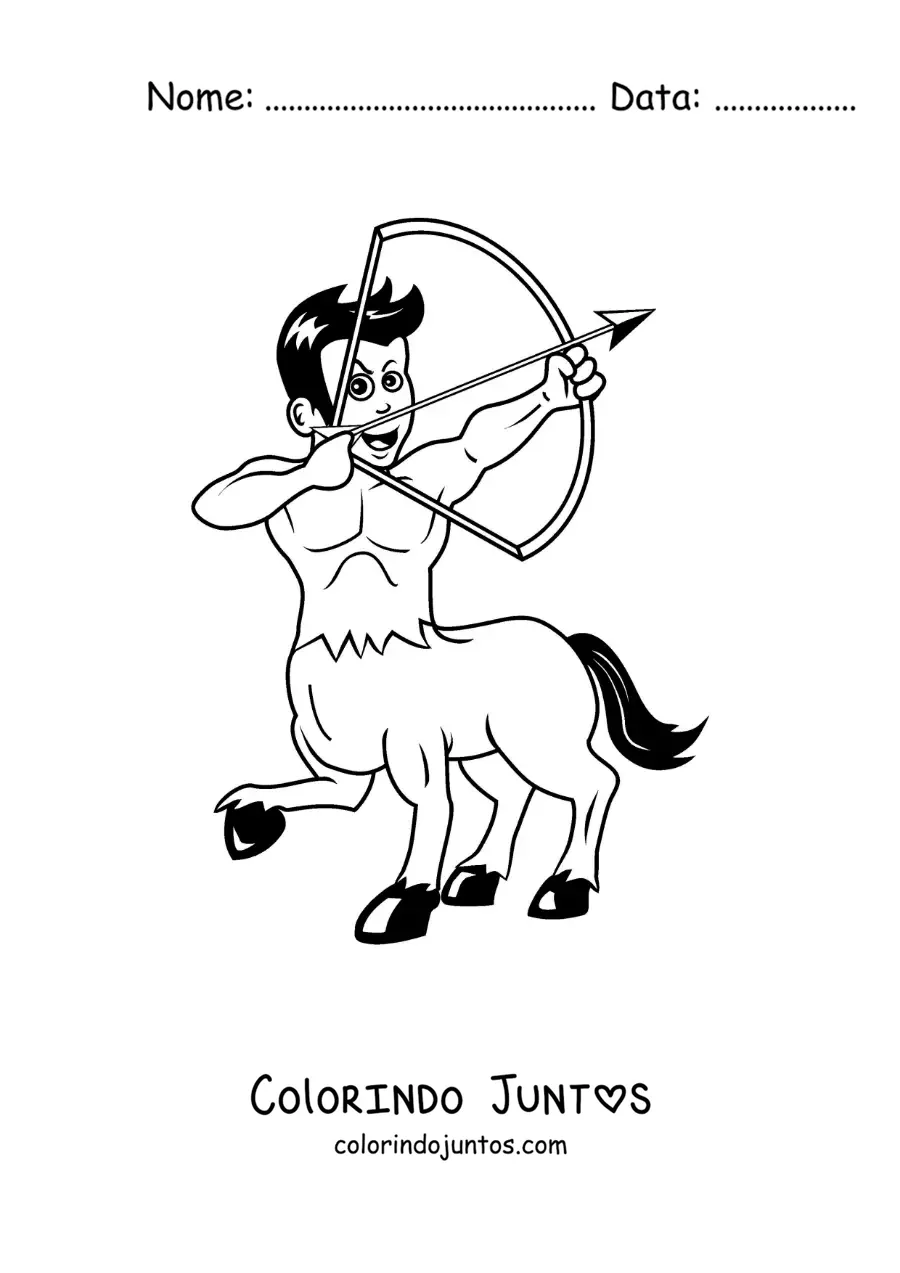 Desenho para colorir de centauro arqueiro animado