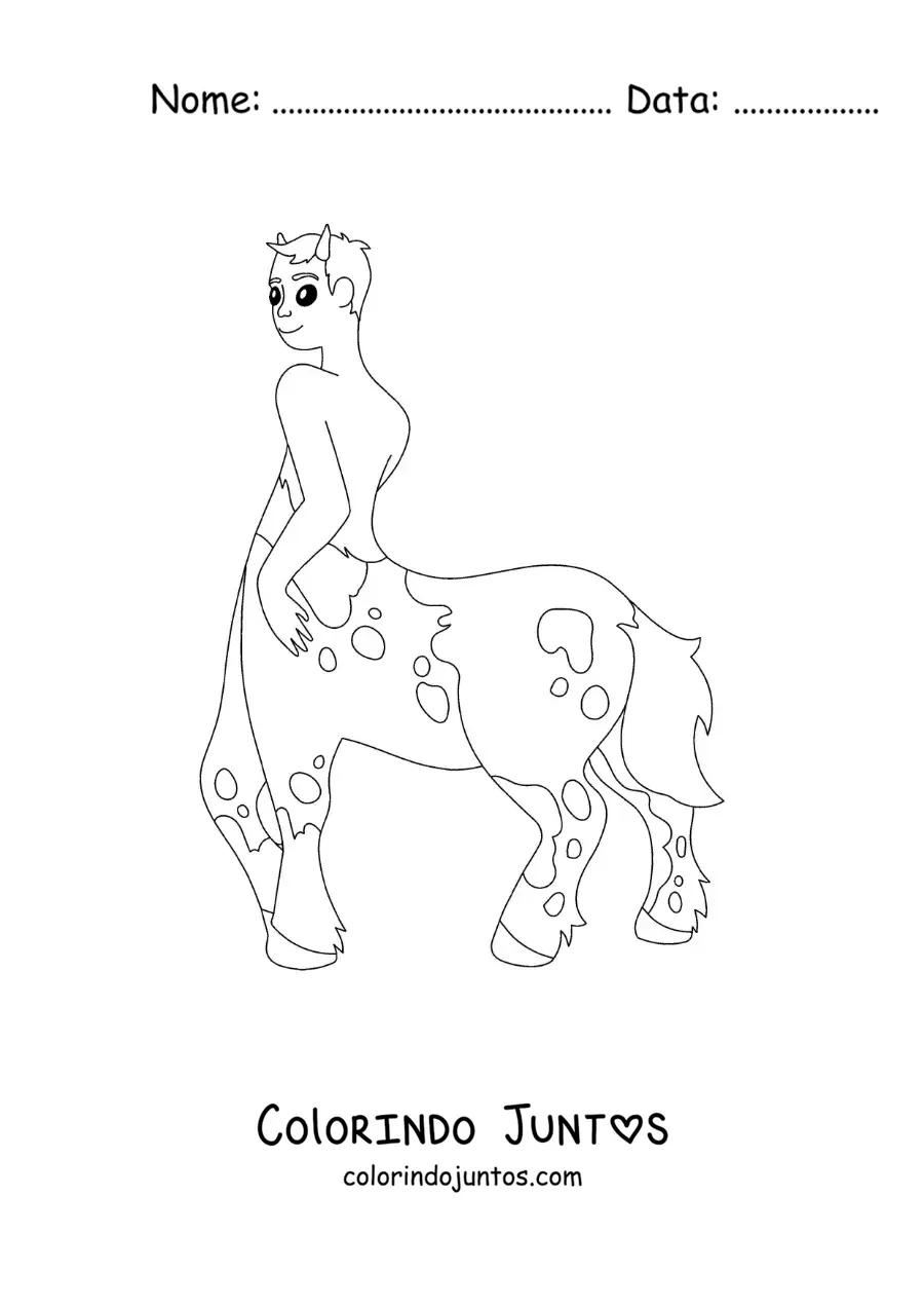 Desenho para colorir de centauro mitológico animado