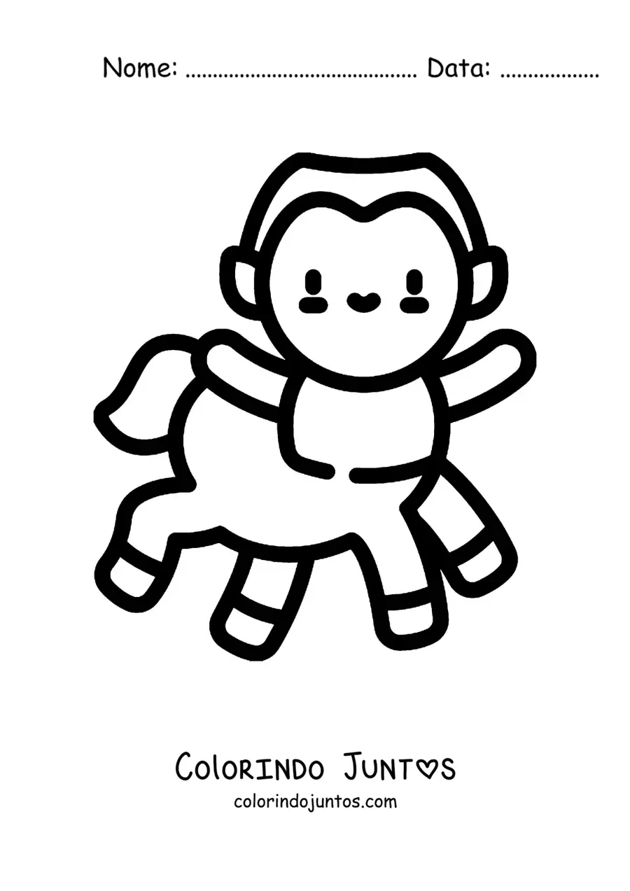 Desenho para colorir de centauro da mitologia grega kawaii
