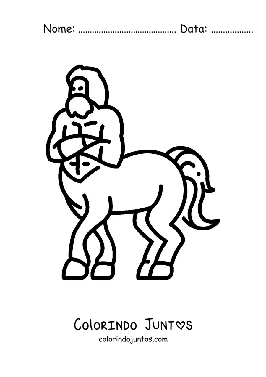 Desenho para colorir de centauro da mitologia grega fácil