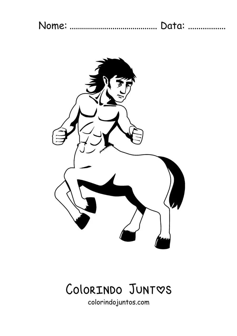 Desenho para colorir de centauro fantástico animado