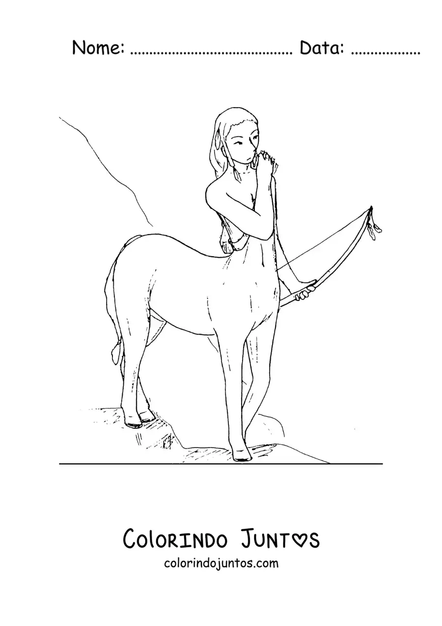 Desenho para colorir de centauro fantástico