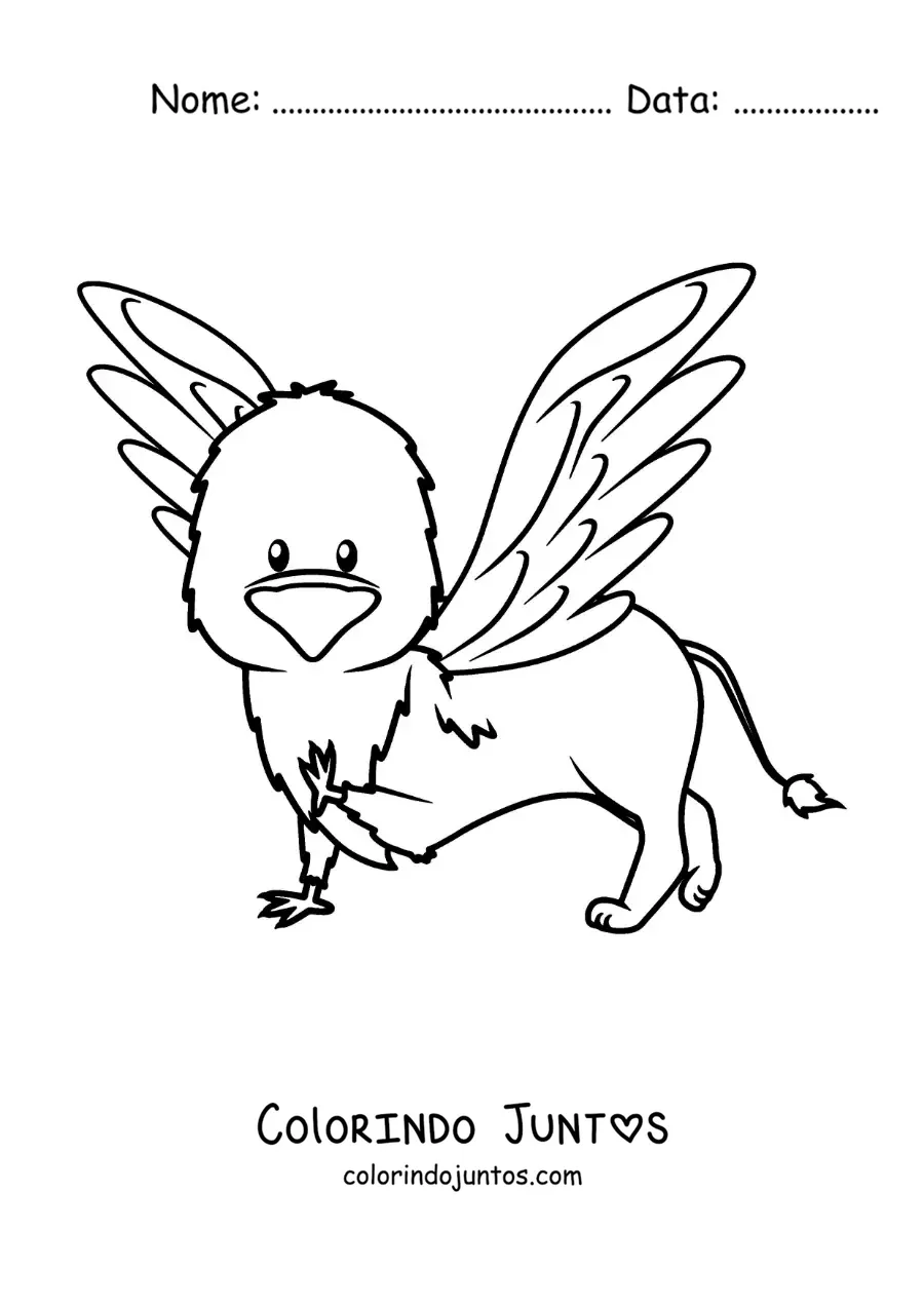 Desenho para colorir de grifo da mitologia animado
