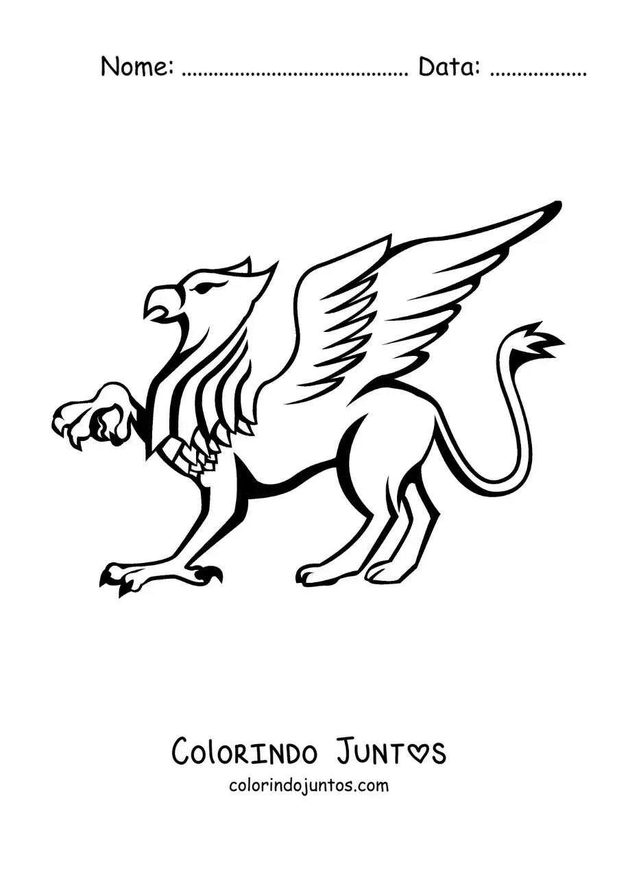 Desenho para colorir de grifo fácil