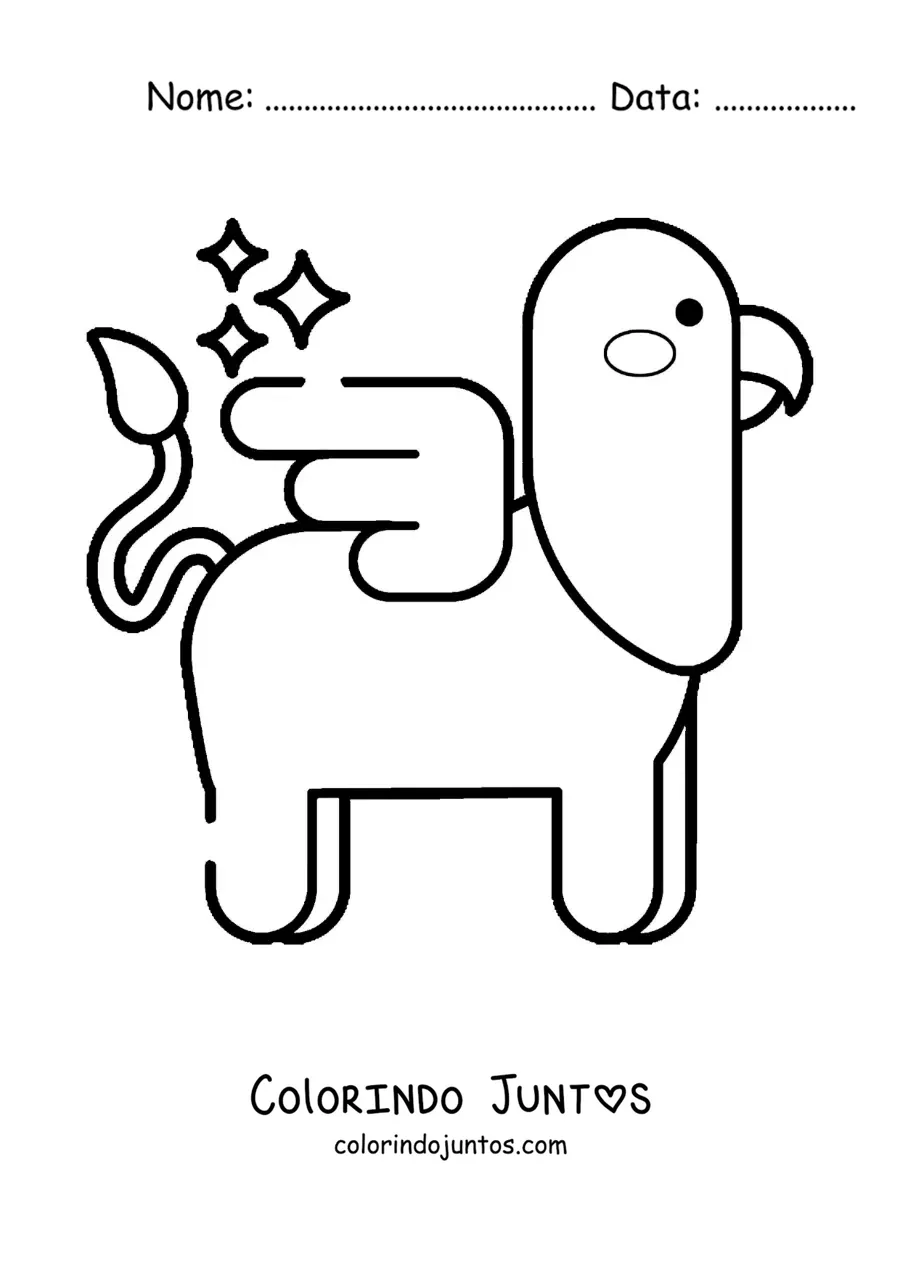 Desenho para colorir de grifo animado fácil