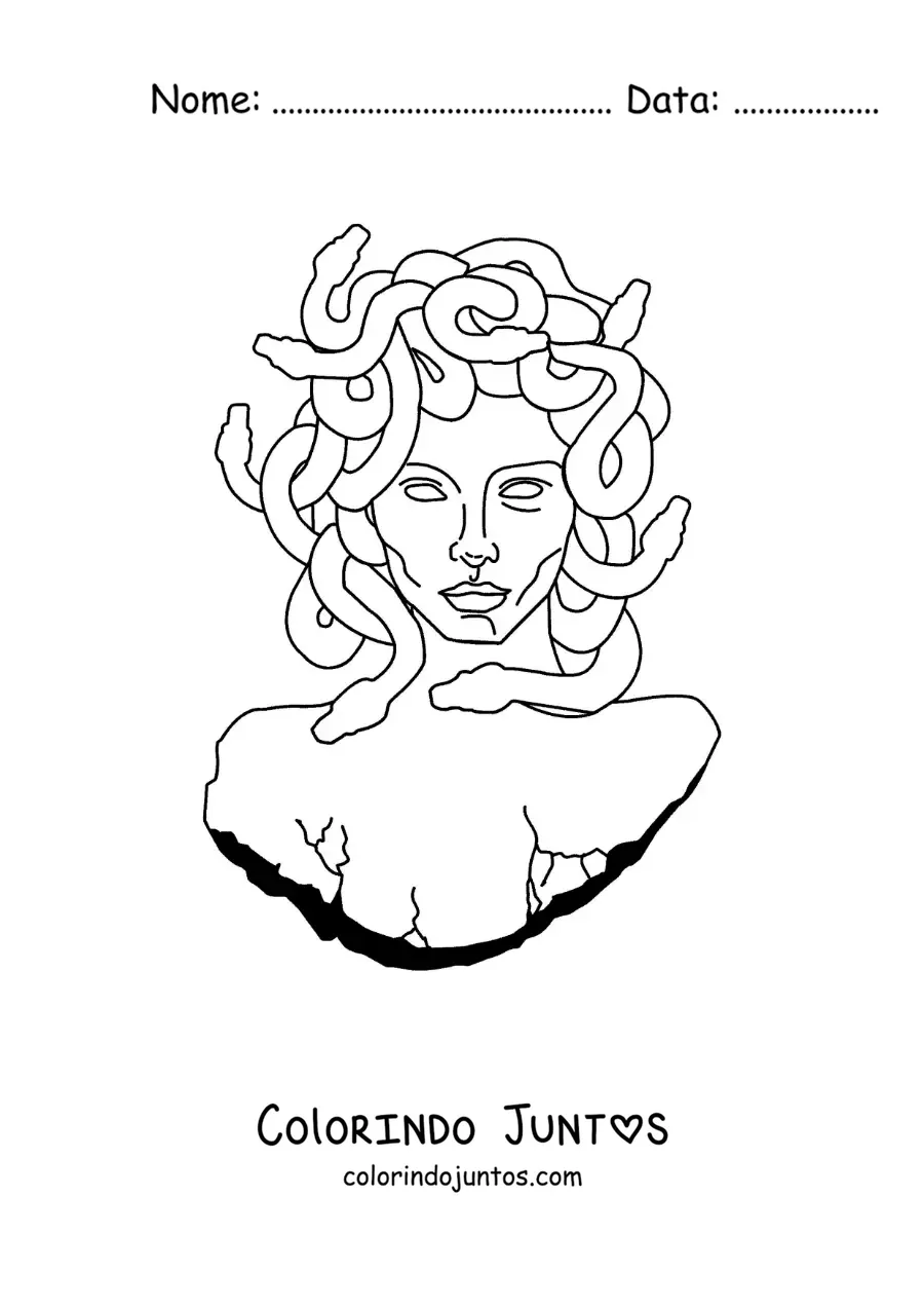 Desenho para colorir de estátua de Medusa