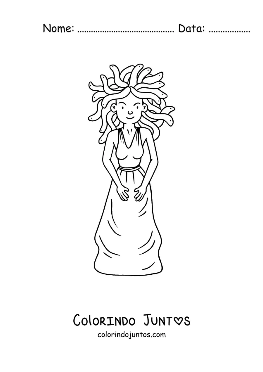 Desenho para colorir de Medusa da mitologia grega