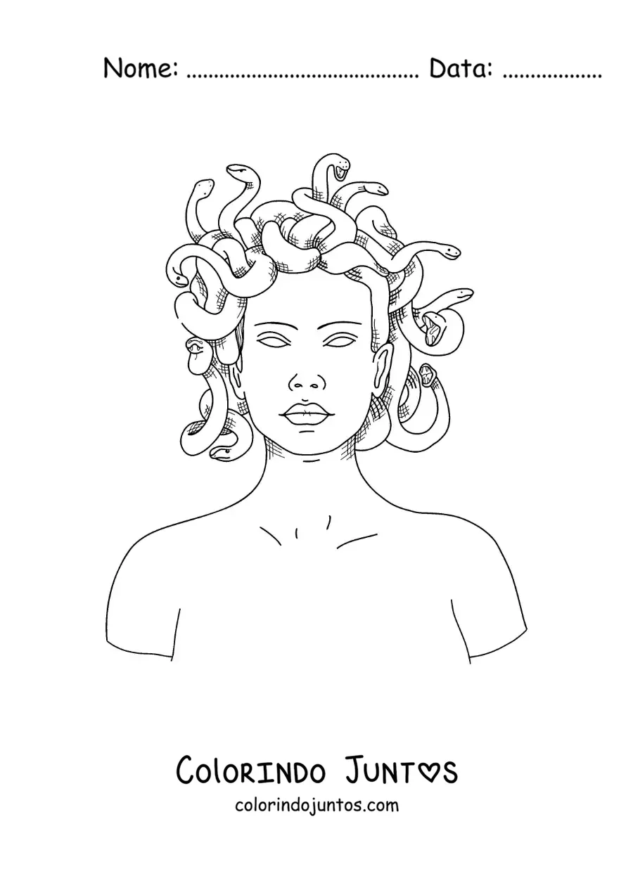 Desenho para colorir de Medusa a deusa grega