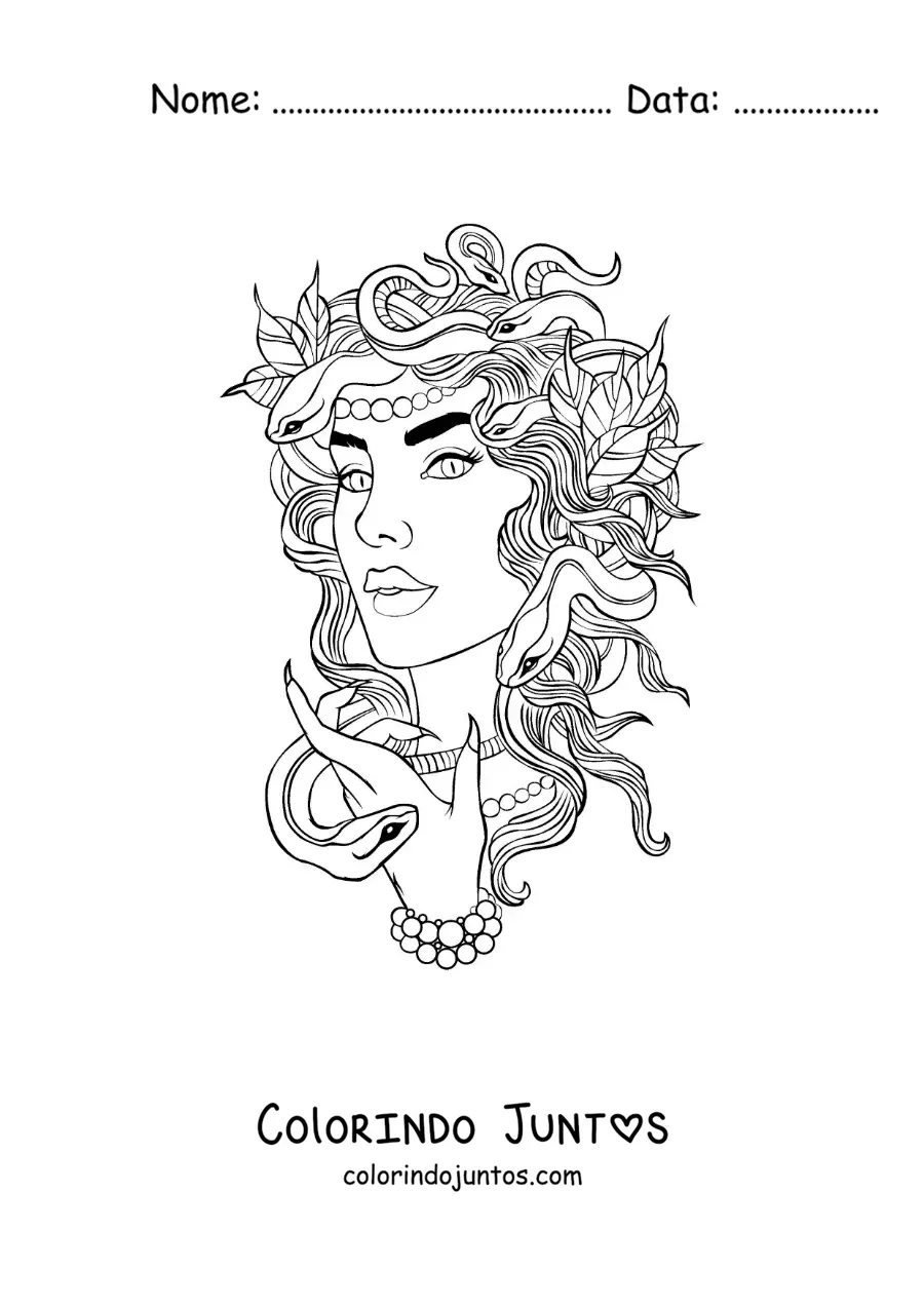 Desenho para colorir de Medusa a bela deusa grega