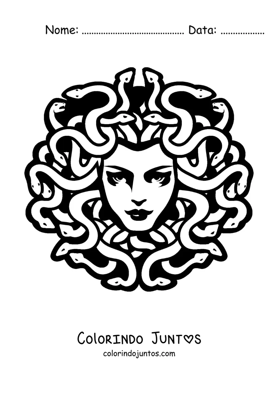 Desenho para colorir de cabeça de uma górgona