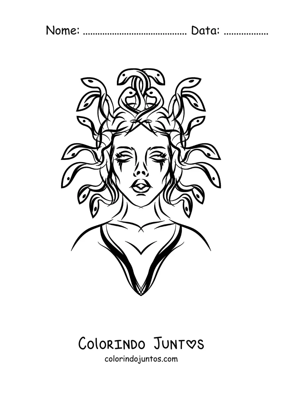 Desenho para colorir de górgona aterrorizante
