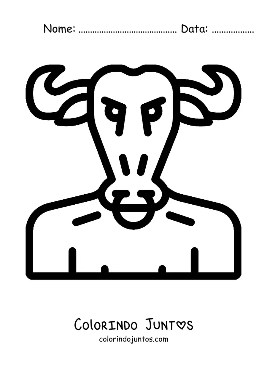 Desenho para colorir da cabeça do Minotauro