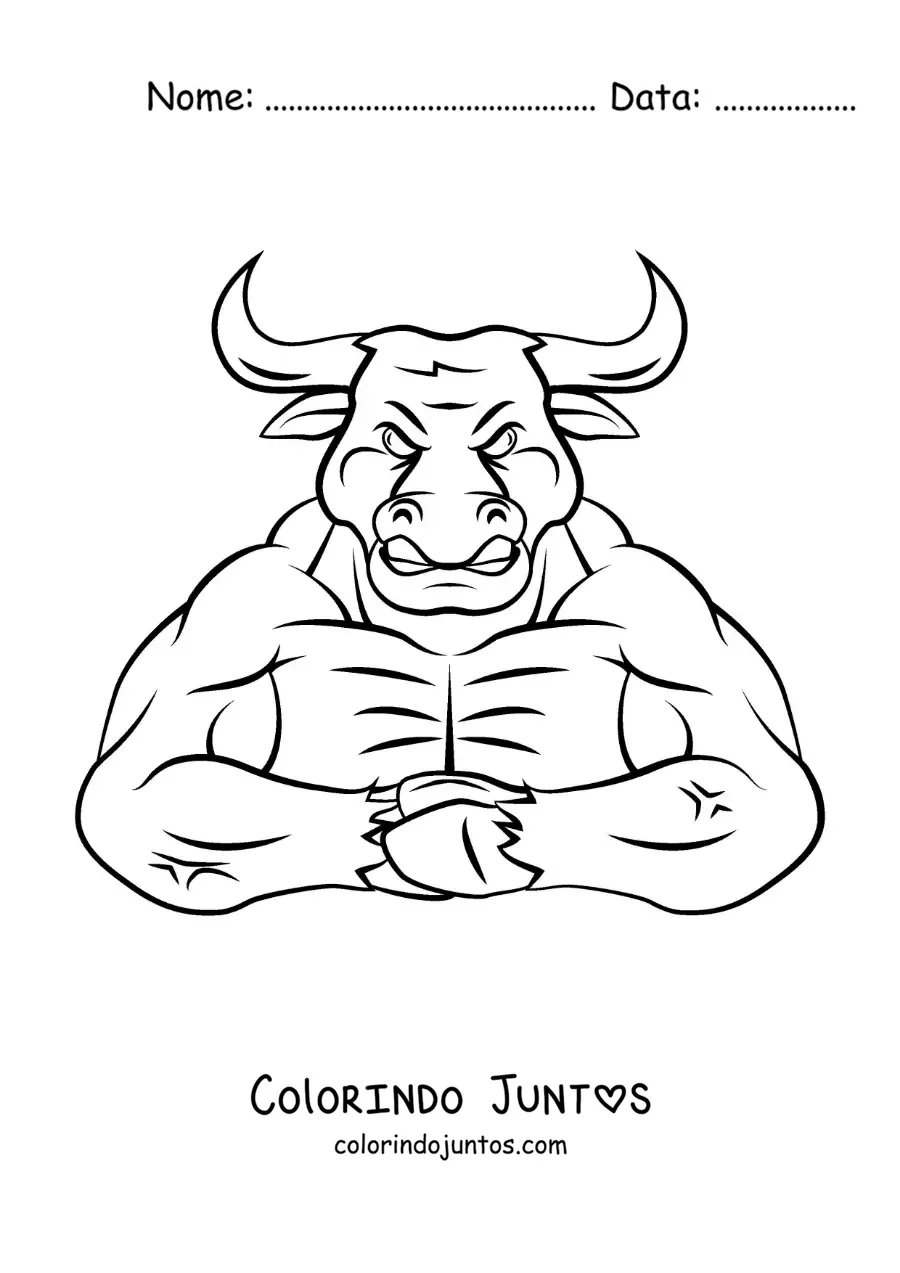 Desenho para colorir do Minotauro da mitologia grega animado
