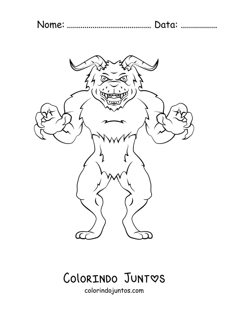 Desenho para colorir de Minotauro monstruoso
