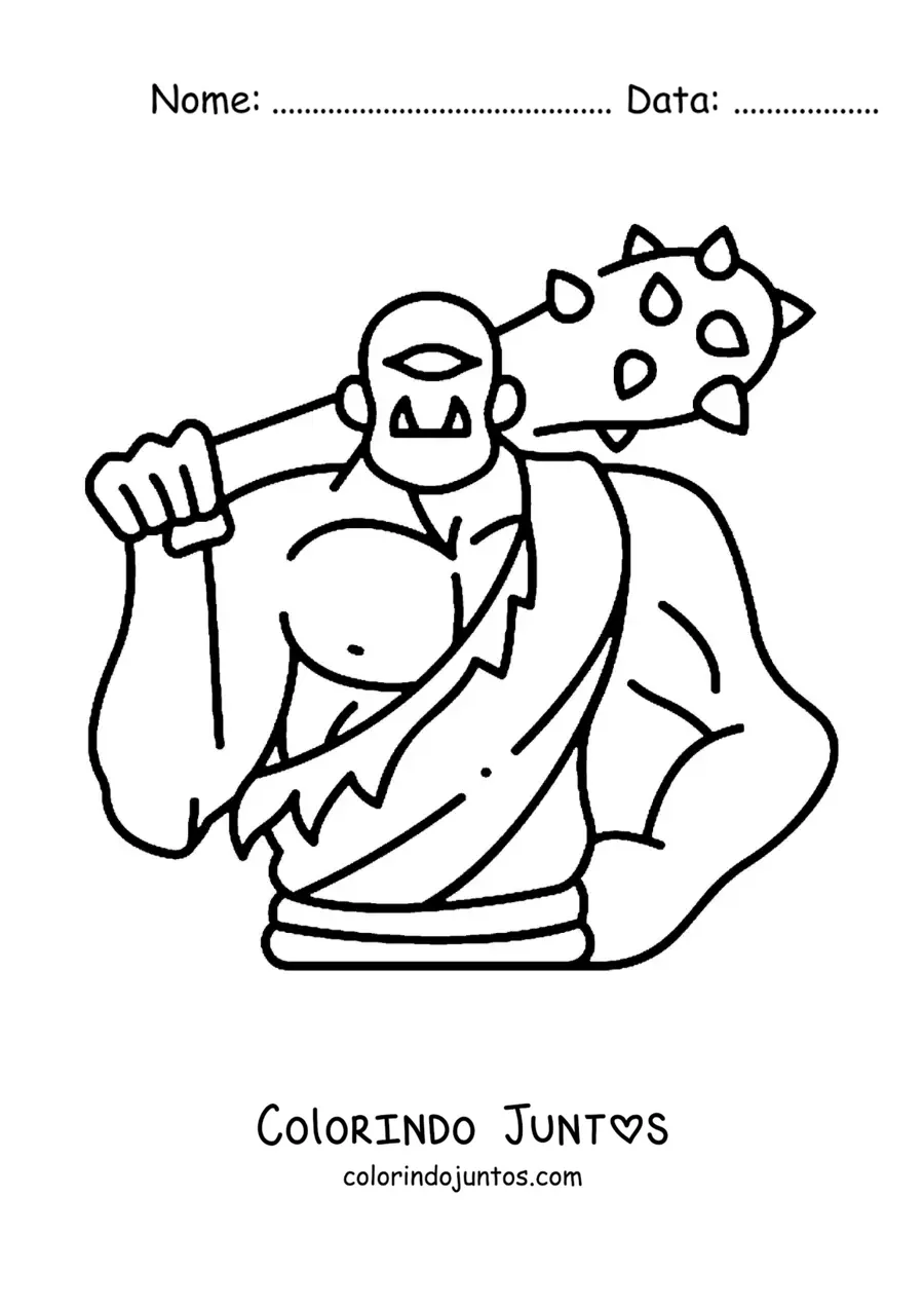 Desenho para colorir de ciclope animado fácil