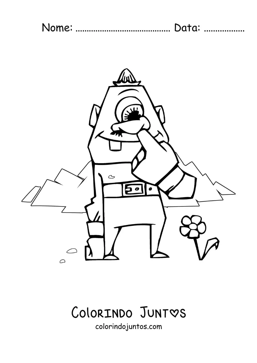 Desenho para colorir de ciclope animado divertido