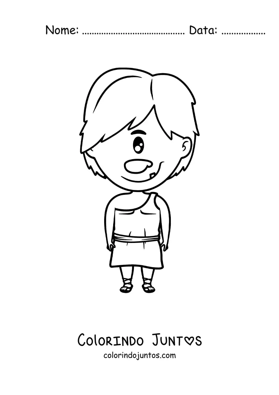 Desenho para colorir de ciclope kawaii animado