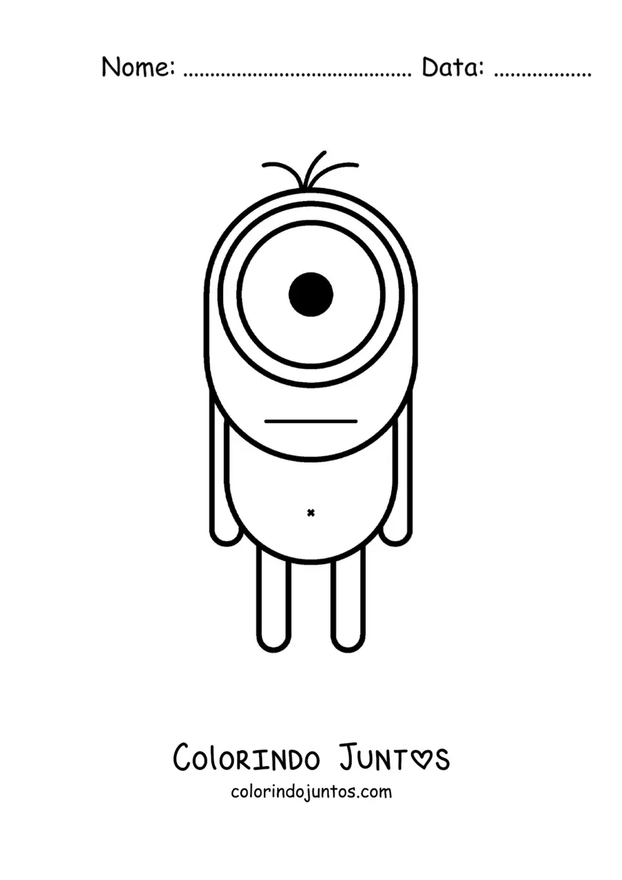 Desenho para colorir de criatura de um olho só fácil
